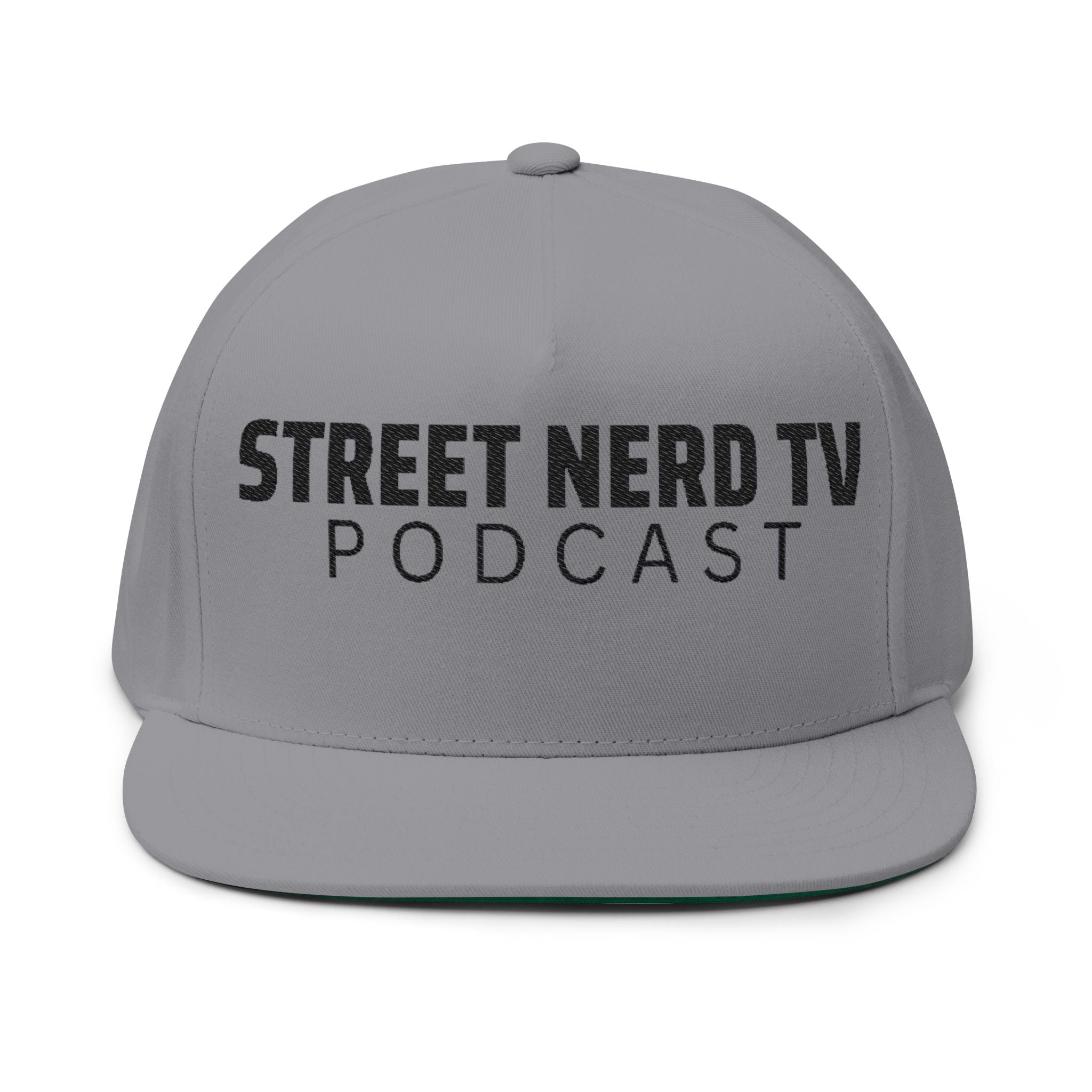 Street Nerd TV Podcast Flat Bill Cap — Embroidered Logo Snapback