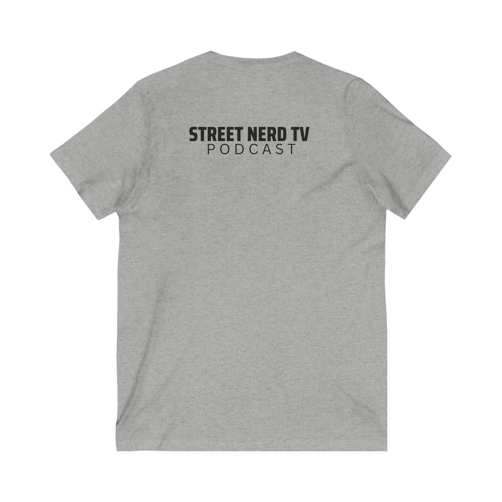 Street Nerd TV Unisex V-Neck Tee, Podcast Merchandise, Casual Wear, Unique Graphic T-Shirt, Gift for Fans, Everyday Comfort