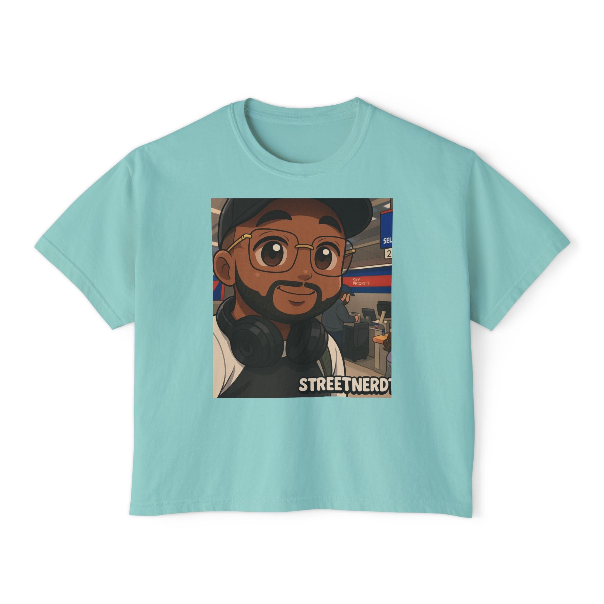 Street Nerd Boxy Tee | Cute Casual Tee for Podcast Lovers, Streetwear Shirt, Gift for Fans, Comfortable Everyday Wear