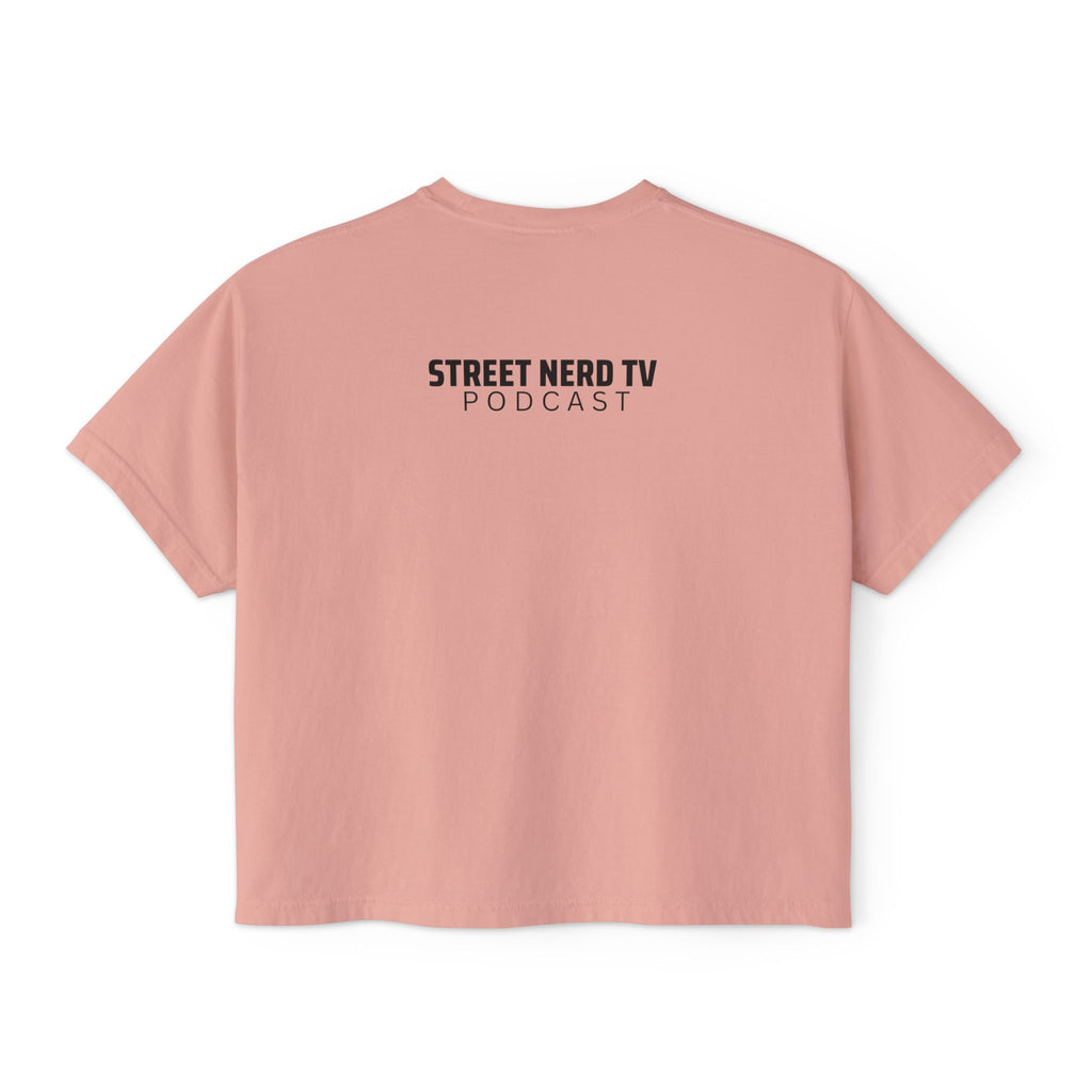 Street Nerd TV Women's Boxy Tee, Casual Graphic Tee, Comfy Summer Top, Gift for Podcast Fans, Relaxed Fit T-Shirt