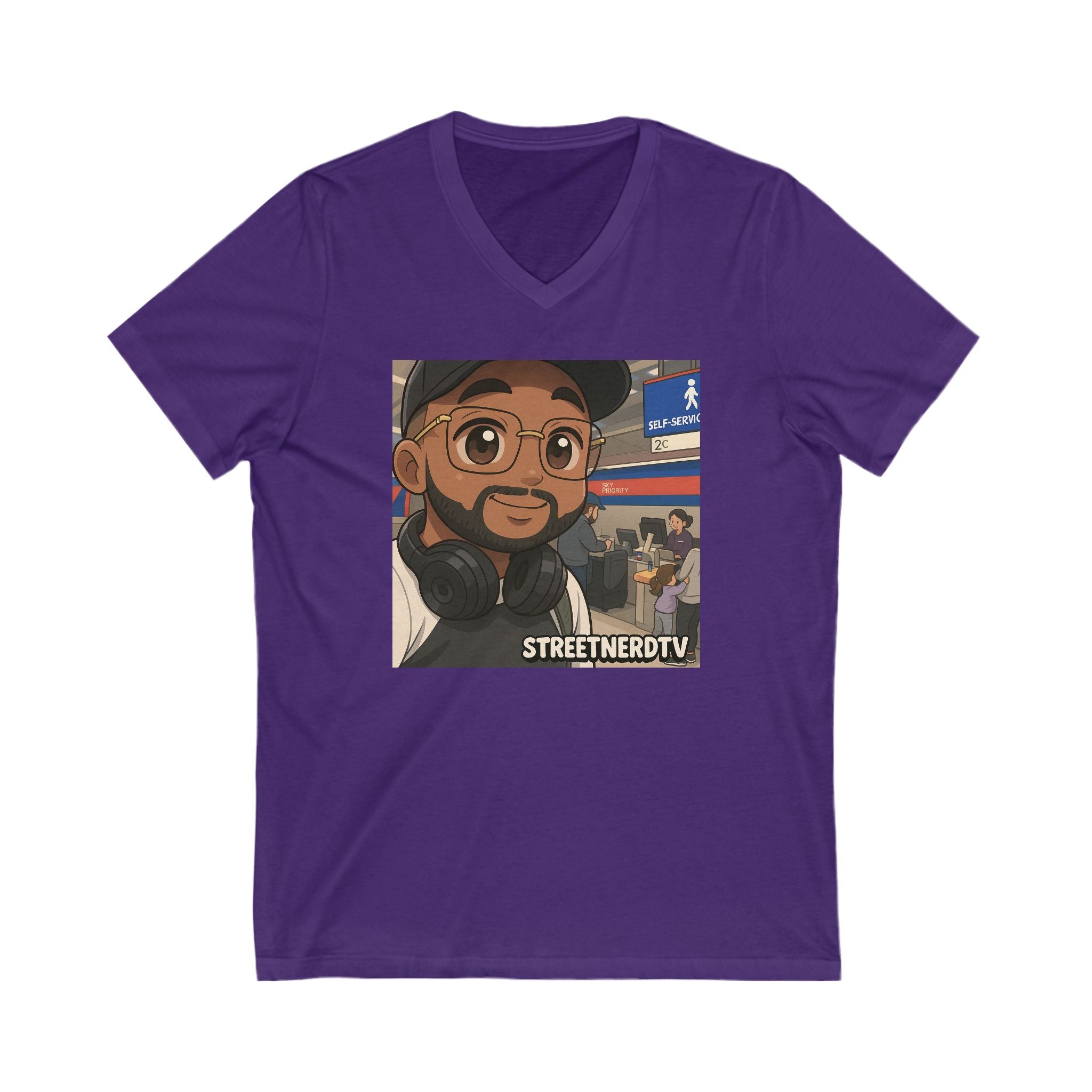 Street Nerd TV V-Neck Tee, Casual Graphic Tee, Podcast Merchandise, Gift for Fans, Comfortable Everyday Wear