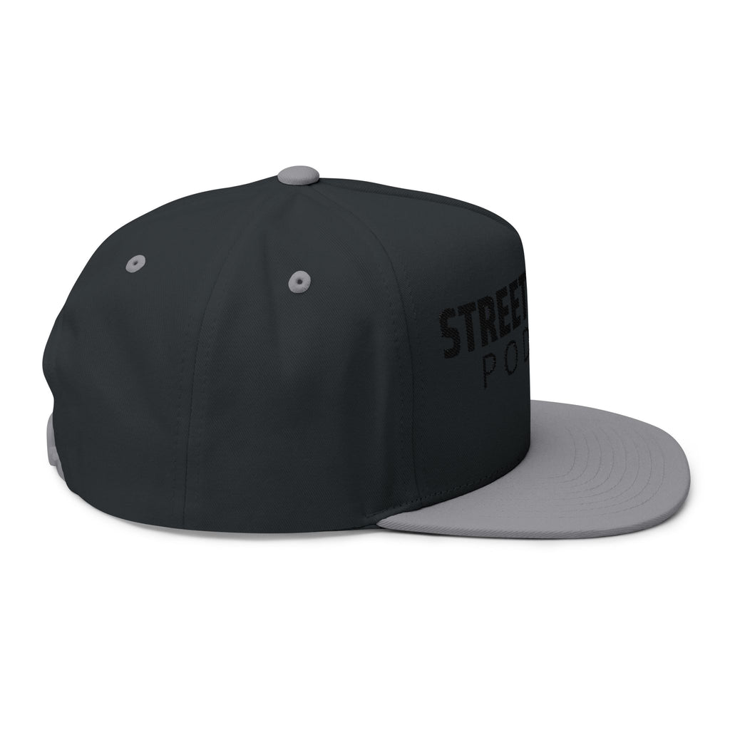 Street Nerd TV Podcast Flat Bill Cap — Embroidered Logo Snapback