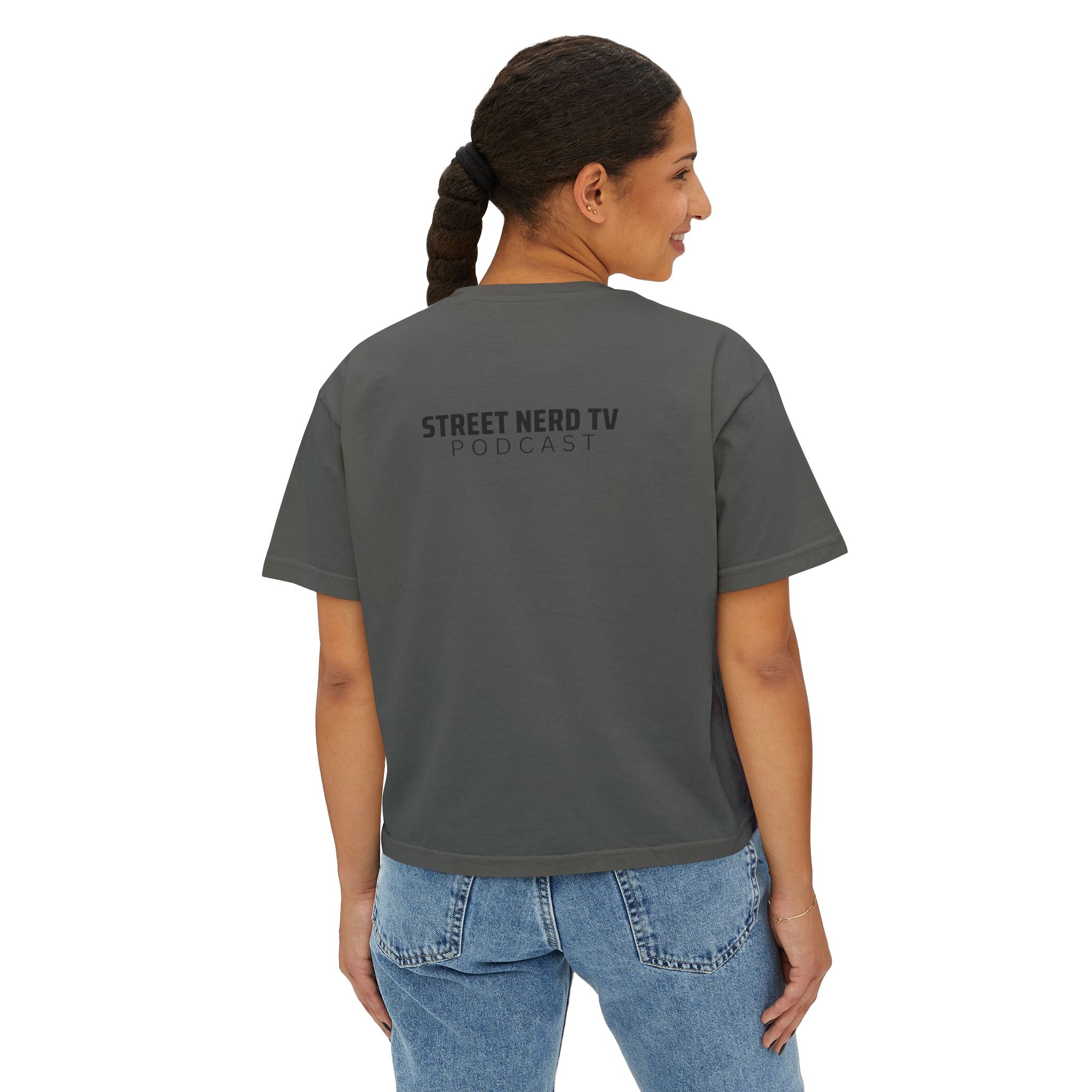 Street Nerd TV Women's Boxy Tee, Casual Graphic Tee, Comfy Summer Top, Gift for Podcast Fans, Relaxed Fit T-Shirt