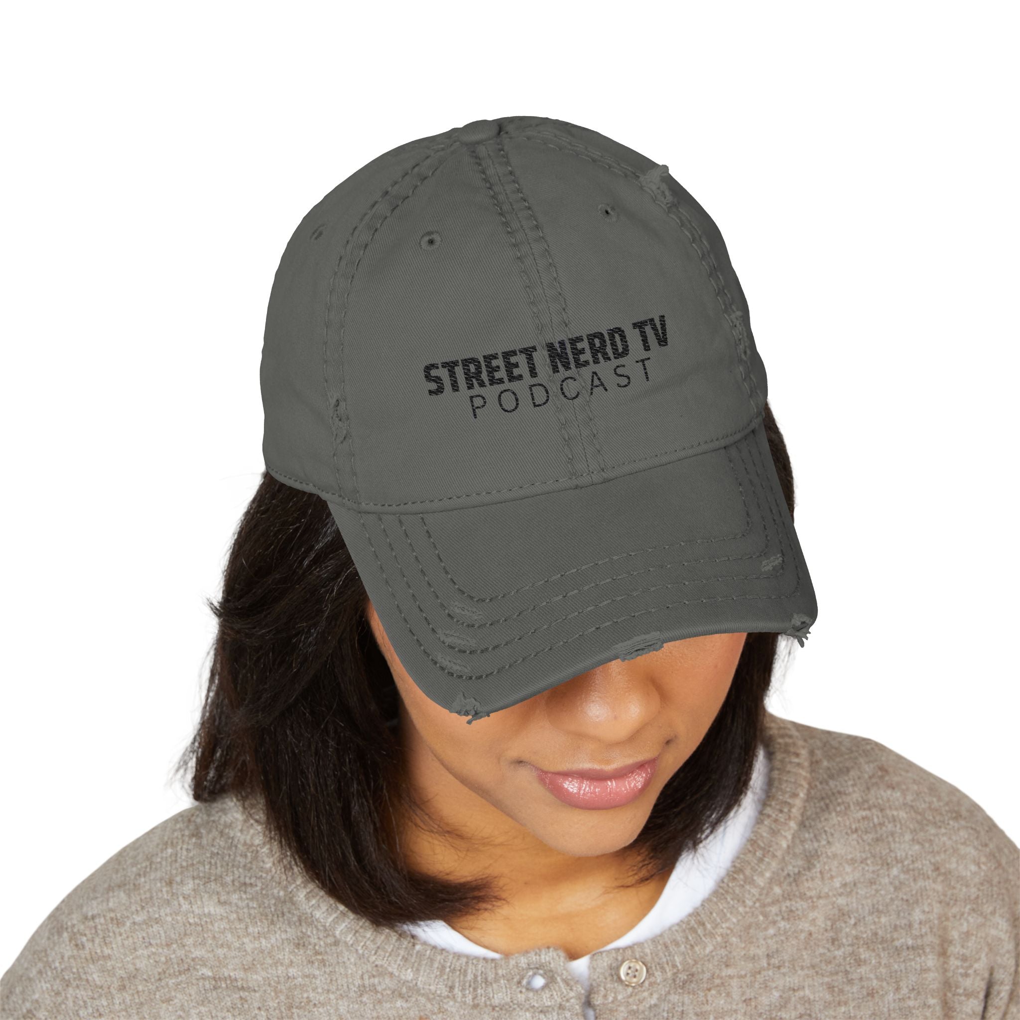 Embroidered Distressed Dad Hat - Casual Style, Unique Gift, Outdoor Accessory, Trendy Headwear, Podcast Merchandise