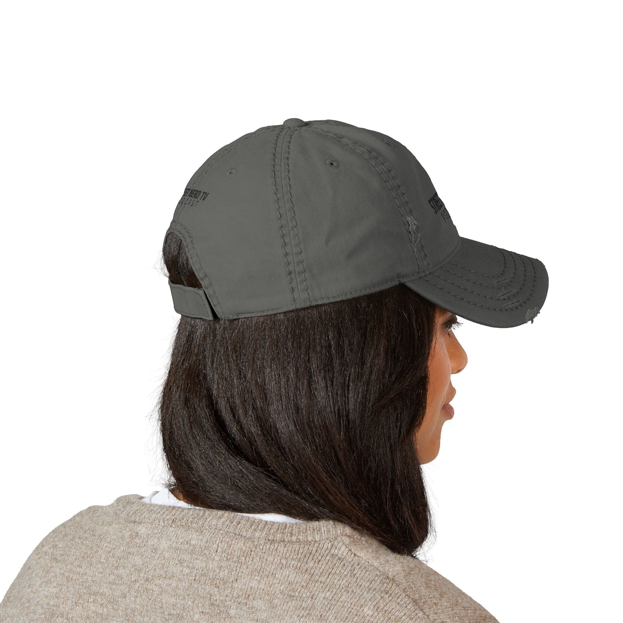 Embroidered Distressed Dad Hat - Casual Style, Unique Gift, Outdoor Accessory, Trendy Headwear, Podcast Merchandise