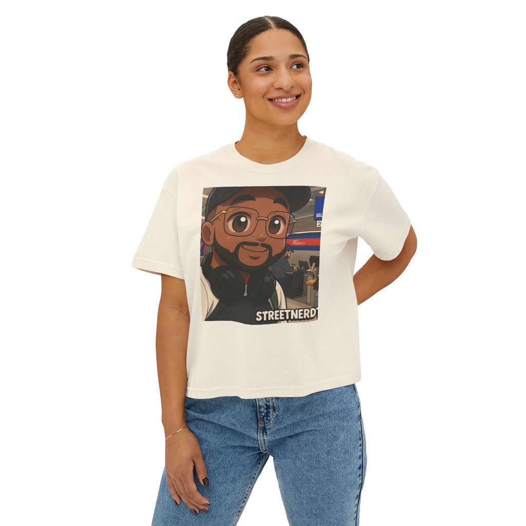 Street Nerd Boxy Tee | Cute Casual Tee for Podcast Lovers, Streetwear Shirt, Gift for Fans, Comfortable Everyday Wear