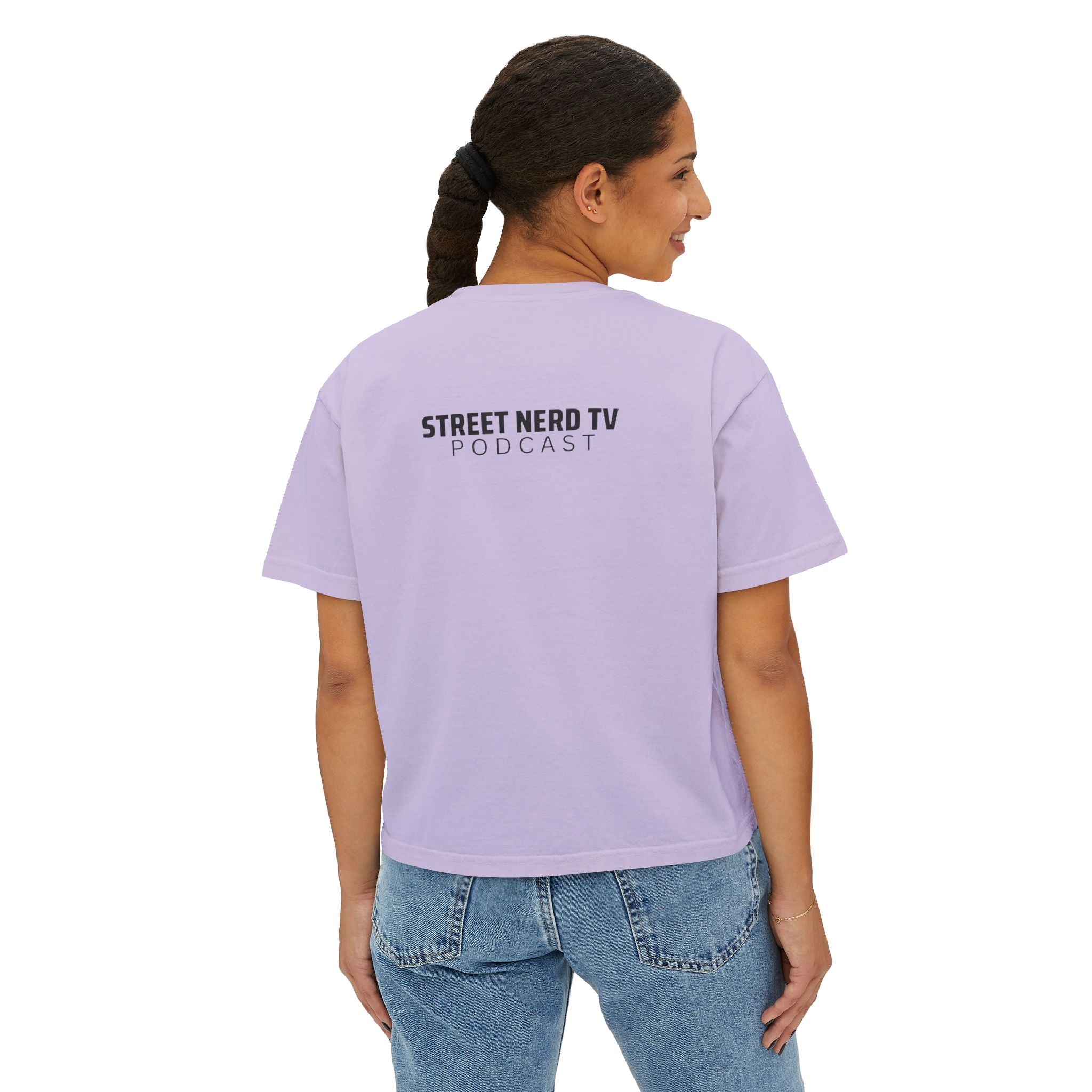 Street Nerd TV Women's Boxy Tee, Casual Graphic Tee, Comfy Summer Top, Gift for Podcast Fans, Relaxed Fit T-Shirt