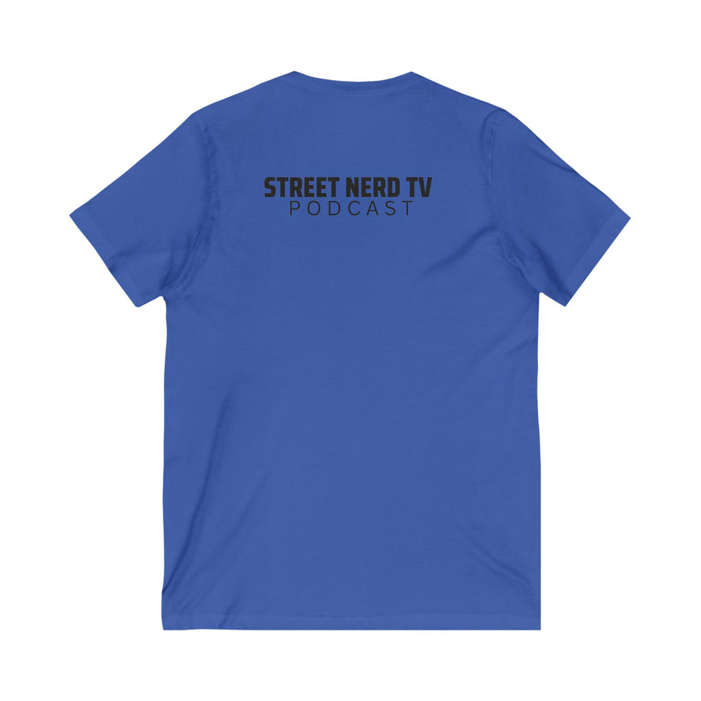 Street Nerd TV Unisex V-Neck Tee, Podcast Merchandise, Casual Wear, Unique Graphic T-Shirt, Gift for Fans, Everyday Comfort